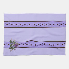 Violet Purple flowers Relax Cup kitchen towel Theedoek