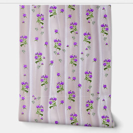 Violet Purplish-Rozen op Magenta-Pink Silk Behang