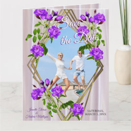 Violet Purplish-Rozen op Magenta-Pink Silk Kaart