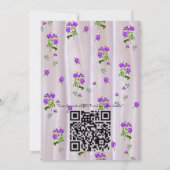 Violet Purplish-Rozen op Magenta-Pink Silk Kaart (Achterkant)