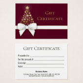 Violet Red Kerstmis Snowflakes Bow-kaartje Visitekaartje (Voorkant /achterkant)