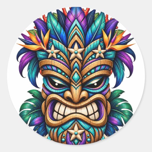 Violet Reef Sentinel Tiki Sticker (Voorkant)