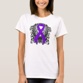 Violet Ribbon met Wings, Hodgkin-lymfoom T-shirt (Voorkant)