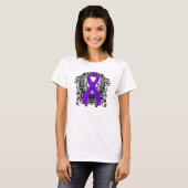 Violet Ribbon met Wings, Hodgkin-lymfoom T-shirt (Voorkant volledig)
