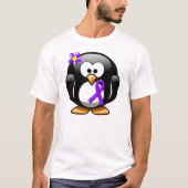 Violet Ribbon Penguin, hodgkin-lymfoom T-shirt (Voorkant)