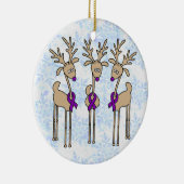 Violet Ribbon Reindeer (Hodgkin's Lymphoma) Keramisch Ornament (Rechts)