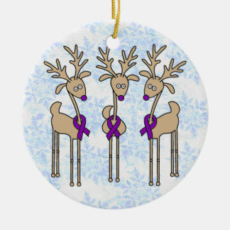 Violet Ribbon Reindeer (Hodgkin's Lymphoma) Keramisch Ornament