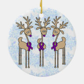 Violet Ribbon Reindeer (Hodgkin's Lymphoma) Keramisch Ornament (Achterkant)