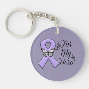 Violet Ribbon voor mijn Hero Hodgkins lymfoom Sleutelhanger
