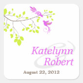 Violet Romance bruiloft Square Stickers (Voorkant)