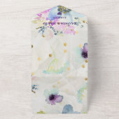 Violet Romantic Mauve Floral in één uitnodiging (Buitenkant)