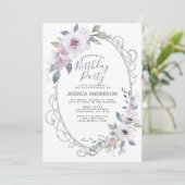 Violet Roos Bloemen Verjaardagsfeest Kaart (Staand voorkant)