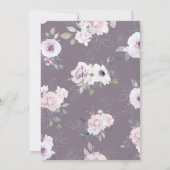 Violet Roos Bloemen Verjaardagsfeest Kaart (Achterkant)