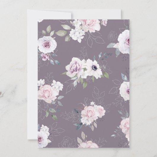 Violet Roos Bloemen Verjaardagsfeest Kaart (Achterkant)