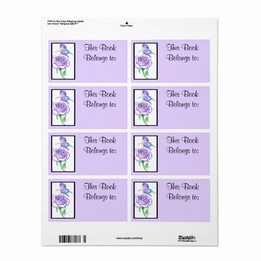 Violet Roos Book Bord Ownership Label (Full Sheet)