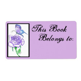 Violet Roos Book Ownership Label ~plum