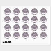 Violet Roos Floral met Monogrammen Ronde Sticker (Vel)