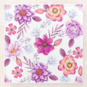 Violet roos glazen onderzetter (Voorkant)