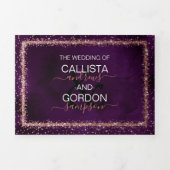 Violet Roos Gold Sprinkled Confetti Detail RSVP Drieluik Uitnodiging (Cover)