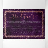 Violet Roos Gold Sprinkled Confetti Detail RSVP Drieluik Uitnodiging (Binnenkant midden)