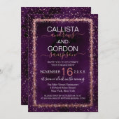 Violet Roos Gold Sprinkled Confetti Verloving Kaart (Voorkant / Achterkant)