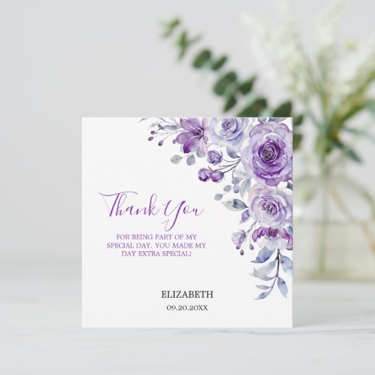 Violet Roos Greenery Floral Bedankt (Staand voorkant)