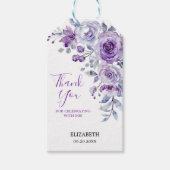 Violet Roos Greenery Floral Verjaardag Dank u Cadeaulabel (Voorkant)