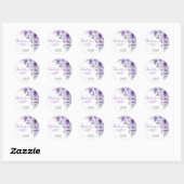 Violet Roos Greenery Floral Verjaardag Dank u Ronde Sticker (Vel)