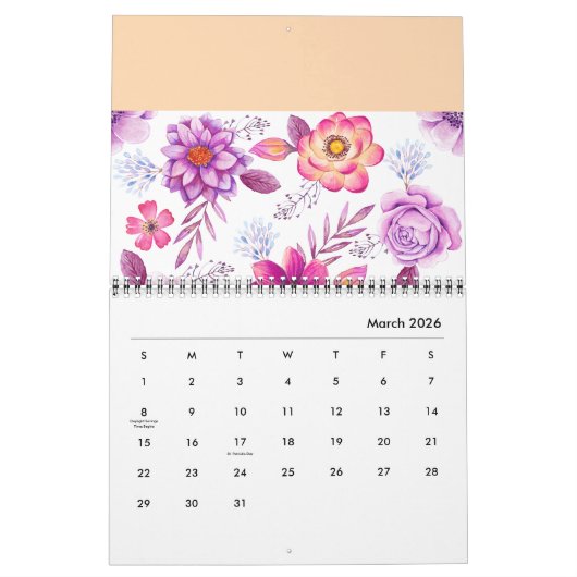 Violet roos kalender (Mar 2026)