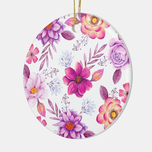 Violet roos keramisch ornament (Links)
