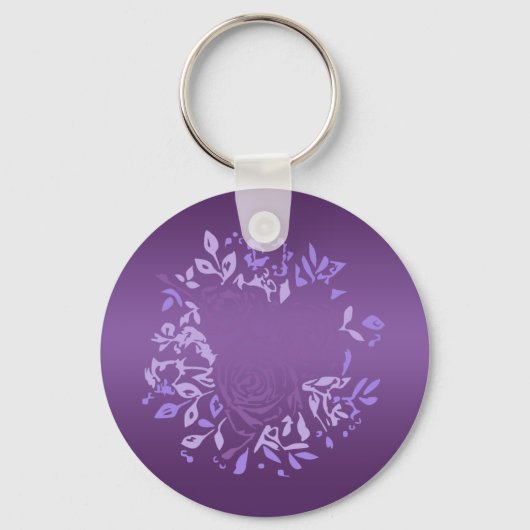 Violet Roos krans ronde sleutelring Sleutelhanger (Voorkant)