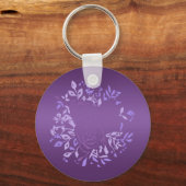 Violet Roos krans ronde sleutelring Sleutelhanger (Achterkant)
