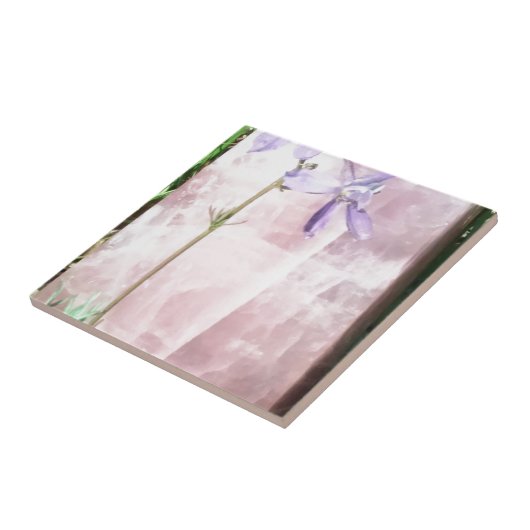 violet roos kwarts tegeltje (Zijkant)