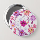 Violet roos ronde button 4,0 cm (Voorkant /achterkant)