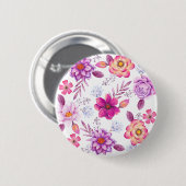 Violet roos ronde button 5,7 cm (Voorkant /achterkant)