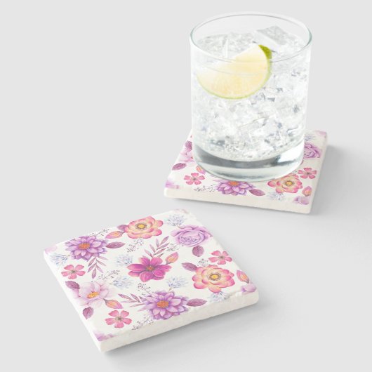 Violet roos stenen onderzetter (Zijkant)