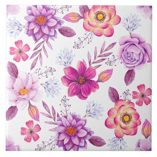 Violet roos tegeltje (Voorkant)