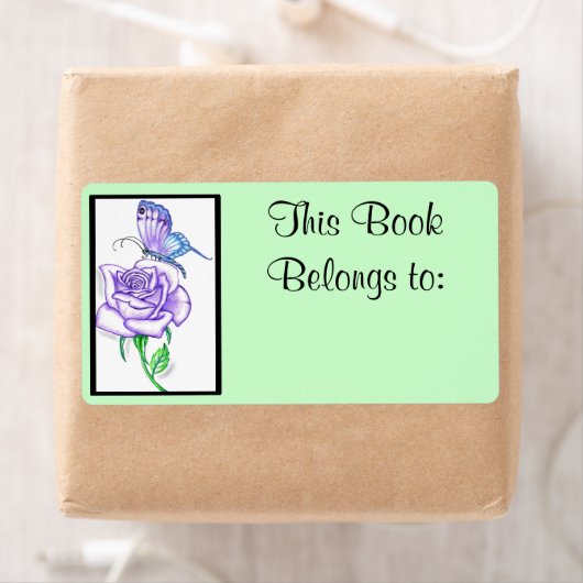 Violet Rose Book Ownership Label (Insitu)