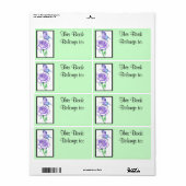 Violet Rose Book Ownership Label (Full Sheet)