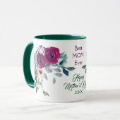 Violet Rose Bouquet Best Mom Mother's Day Mok (Voorkant links)