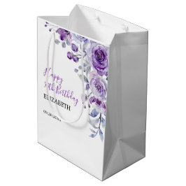 Violet Rose Groenery Bloemen Verjaardag Medium Cadeauzakje