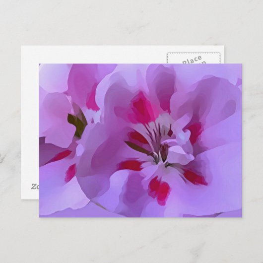 Violet Roze Abstracte Hibiscus Flower Briefkaart (Voorkant / Achterkant)