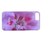 Violet roze Abstracte Hibiscus Flower Personalized Case-Mate iPhone Case (Achterkant (Horizontaal))
