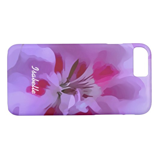 Violet roze Abstracte Hibiscus Flower Personalized Case-Mate iPhone Case (Achterkant (Horizontaal))