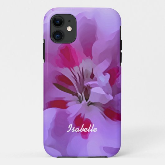 Violet roze Abstracte Hibiscus Flower Personalized Case-Mate iPhone Case (Achterkant)