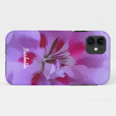 Violet roze Abstracte Hibiscus Flower Personalized Case-Mate iPhone Case (Achterkant (horizontaal))