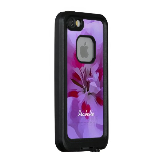 Violet roze Abstracte Hibiscus Flower Personalized LifeProof iPhone Hoesje (Achterkant / rechts)