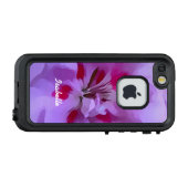 Violet roze Abstracte Hibiscus Flower Personalized LifeProof iPhone Hoesje (Achterkant (horizontaal))