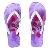 Violet Roze Abstracte Hibiscus Flower Teenslippers (Voetbed)