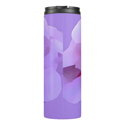 Violet Roze Abstracte Hibiscus Flower Thermosbeker (Achterkant)
